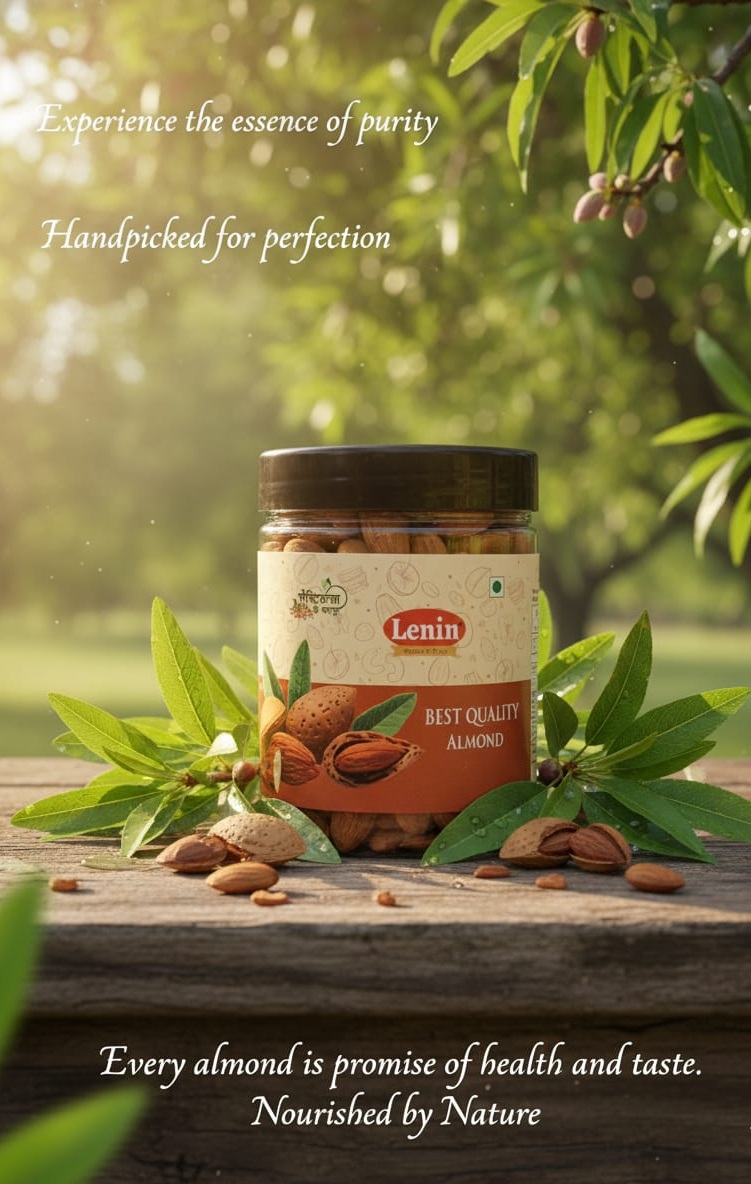Lenin Best Almonds| Dry Fruits | Badam | Rich in Protein | Magnesium | Phosphorus | Zero Cholesterol